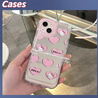 คูปองเคลม🎀เคสไอโ case for iphone 11 12 รัก HelloKitty ที่สวยงาม เคส 14 13 12 11 pro max ขาตั้งโทรศัพท์