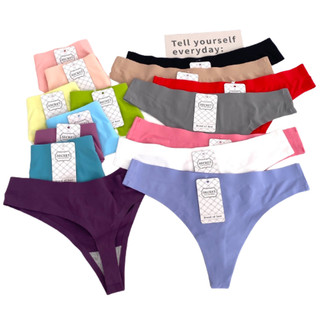 โปรโมชั่น : G-string จีสตริงสีพื้น ไร้ขอบไร้ตะเข็บ สีสดแซ่บๆเนียนๆสายฝอ 009