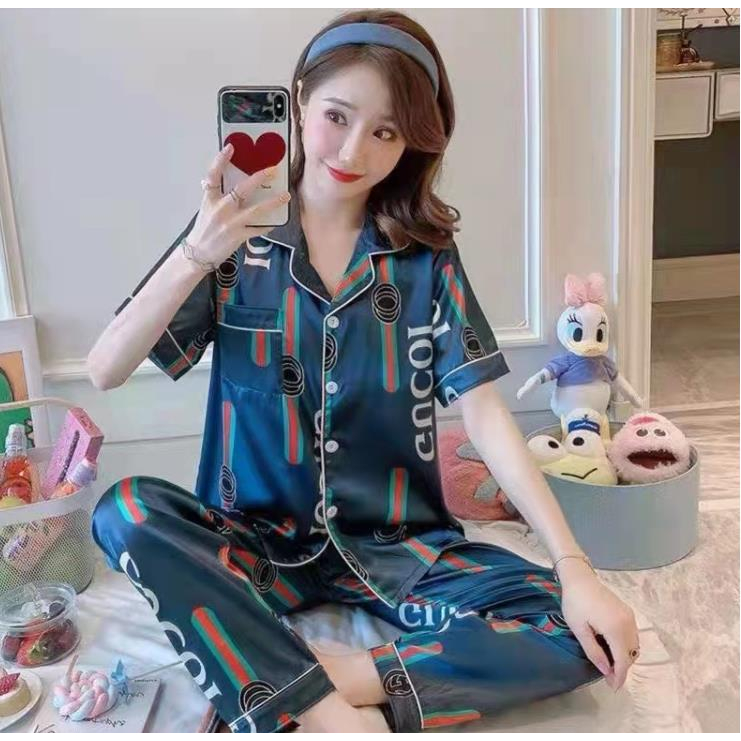 ราคาถูกที่สุด-m-5xl-ราคาต่ำสุด-ชุดนอนผ้าซาตินสไตล์เกาหลี-ลายสวยๆ-เสื้อคาร์ดิแกน-สวมใส่สบาย-7-สไตล์-ขายาว-คาร์ดิแกน