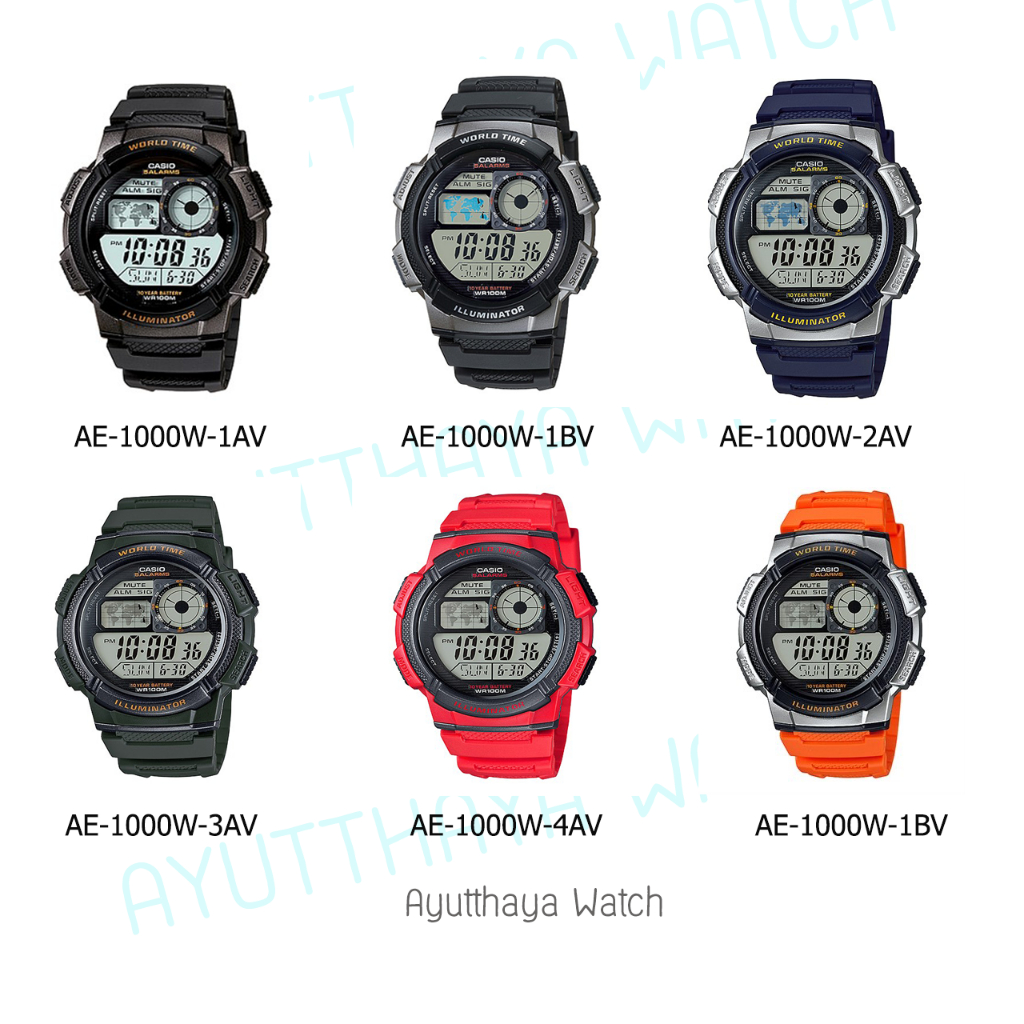 ของแท้-casio-นาฬิกาข้อมือ-รุ่น-ae-1000w-1av-ae-1000w-1bv-ae-1000w-2av-ae-1000w-3av-ae-1000w-4av-ae-1000w-4bv