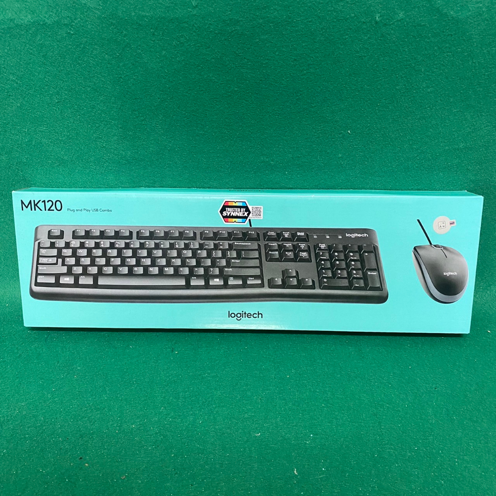 Logitech MK120 Wired USB Keyboard and Mouse 2 in1 USB Black (ไทยอัง TH