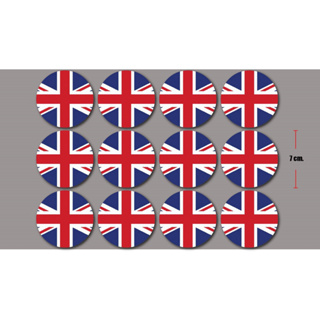 ขายส่งยกโหล 12 pcs sticker England สติ๊กเกอร์ธงชาติอังกฤษ งานออฟเซ็ทแท้ กันน้ำ กันแดด