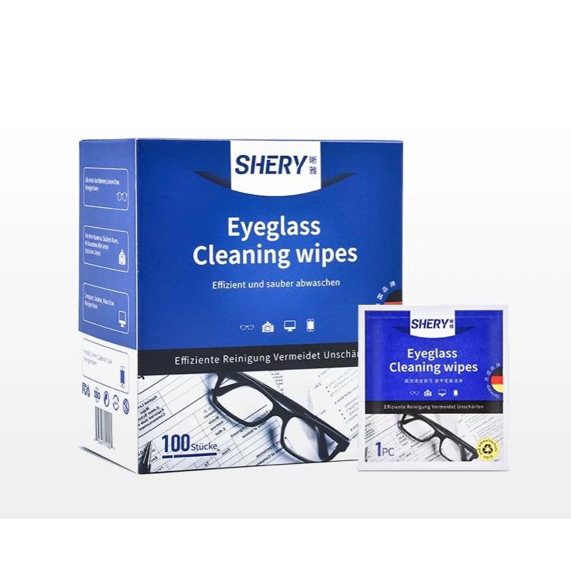 กระดาษเช็ดเลนส์แว่นตาอเนกประสงค์ SHERY Eyeglass Cleaning wipes Shopee