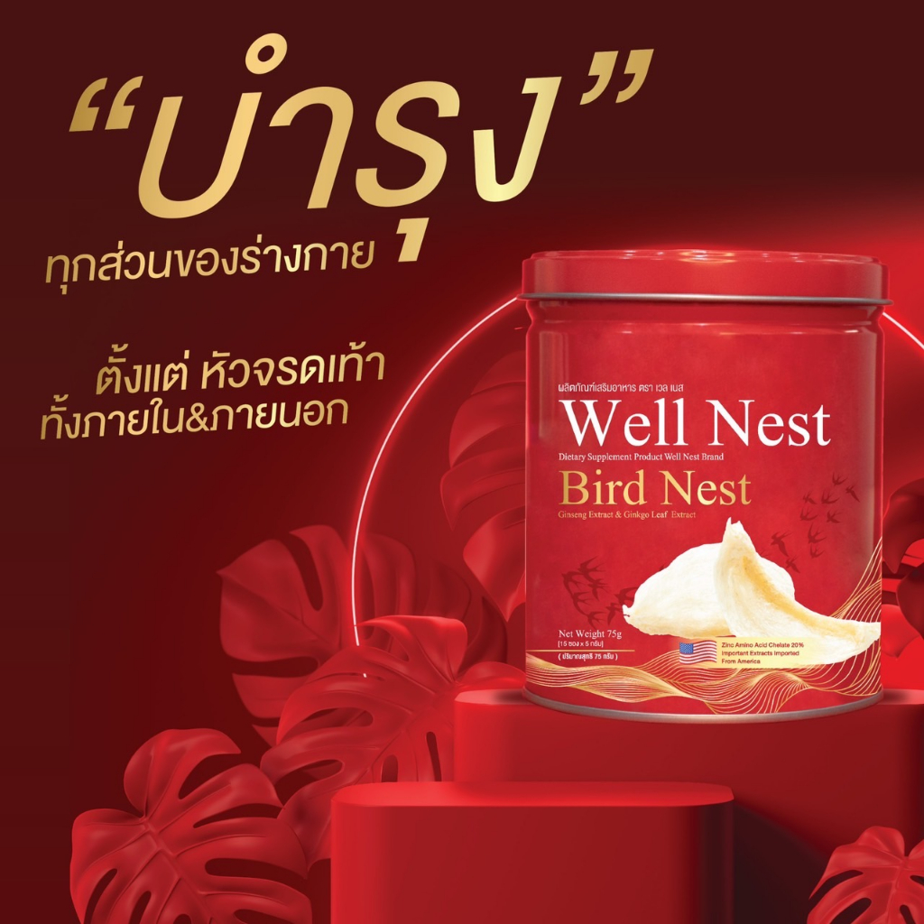 well-nest-เวลเนส-รังนกแท้ชงดื่มเพื่อสุขภาพ-ชะลอความแก่-บำรุงผิวพรรณให้อ่อนกว่าวัย-ยืดสภาพร่างกาย-ลดอายุเซลล์-บำรุงกระดูก