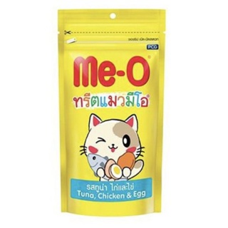 Me-O ขนม ทรีตแมว มีโอ รสทูน่า ไก่และไข่ ขนาด 50g