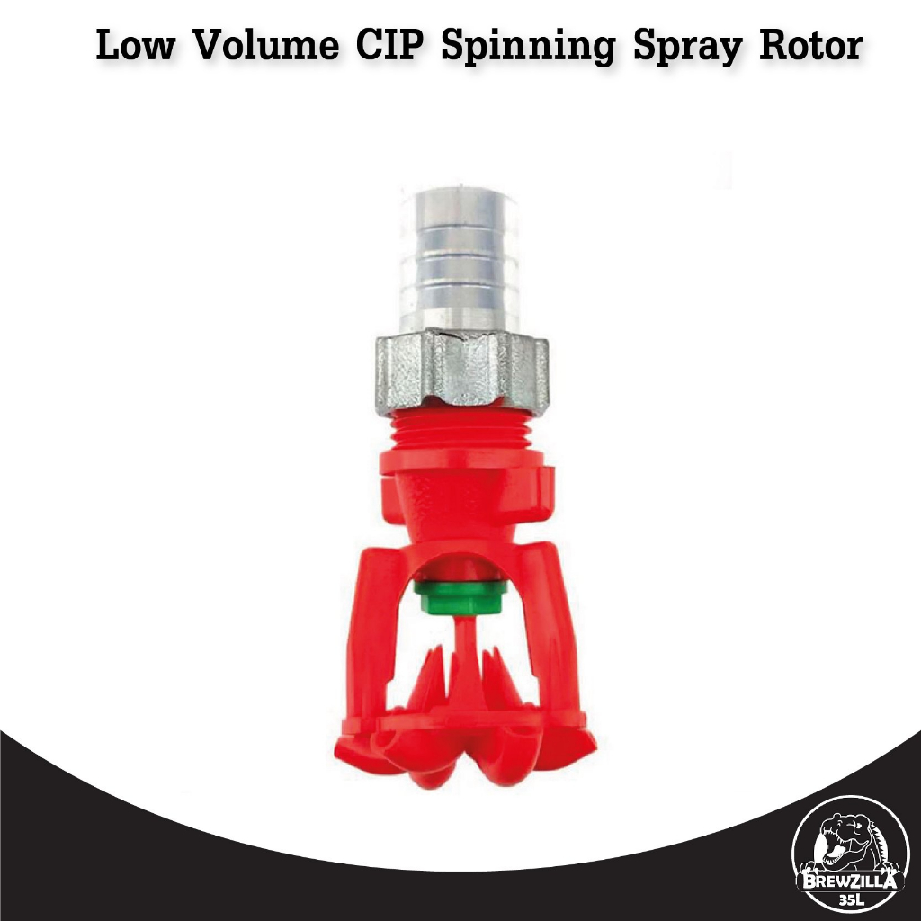 Low Volume CIP Spinning Spray Rotor (stainless swivel nut and barb
