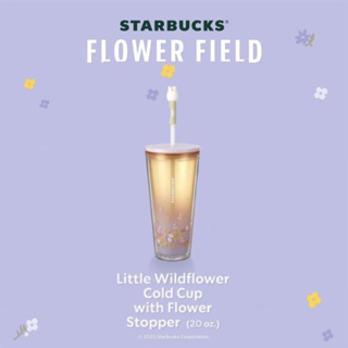 แท้💯⭐️ Starbucks® Purple &amp; Yellow W/Flower Stopper CC 20oz. ทัมเบลอร์สตาร์บัคส์พลาสติก 20ออนซ์ คอลเลคชั่น2023❣️