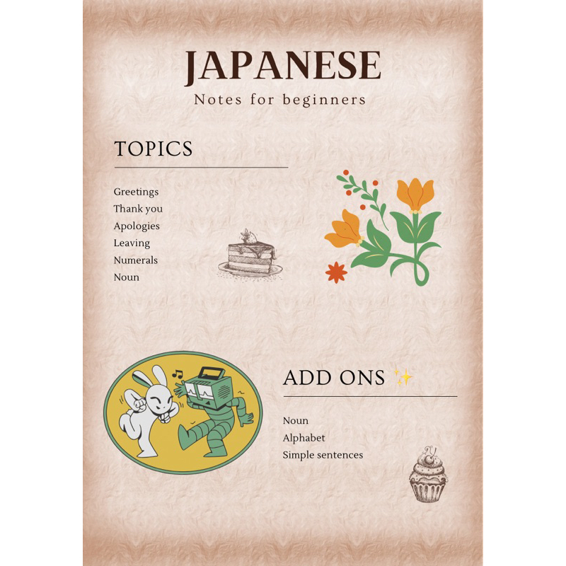 Japanese notes (Notes will be updated with more information soon ...