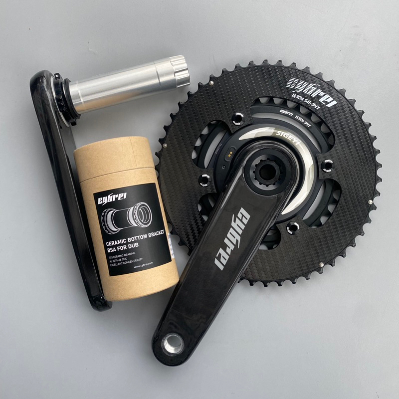 จานหน้า Cybrei พร้อม Sigeyi power meter และ ใบคาร์บอน Cybrei Shopee