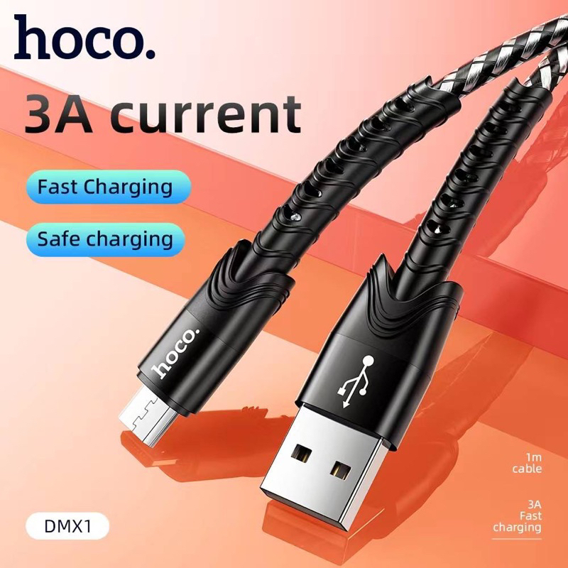 มาใหม่-hoco-dmx1-สายชาร์จ-3a-premium-quick-charging-exquisite-amp-practical-data-cable-for-typec-micro