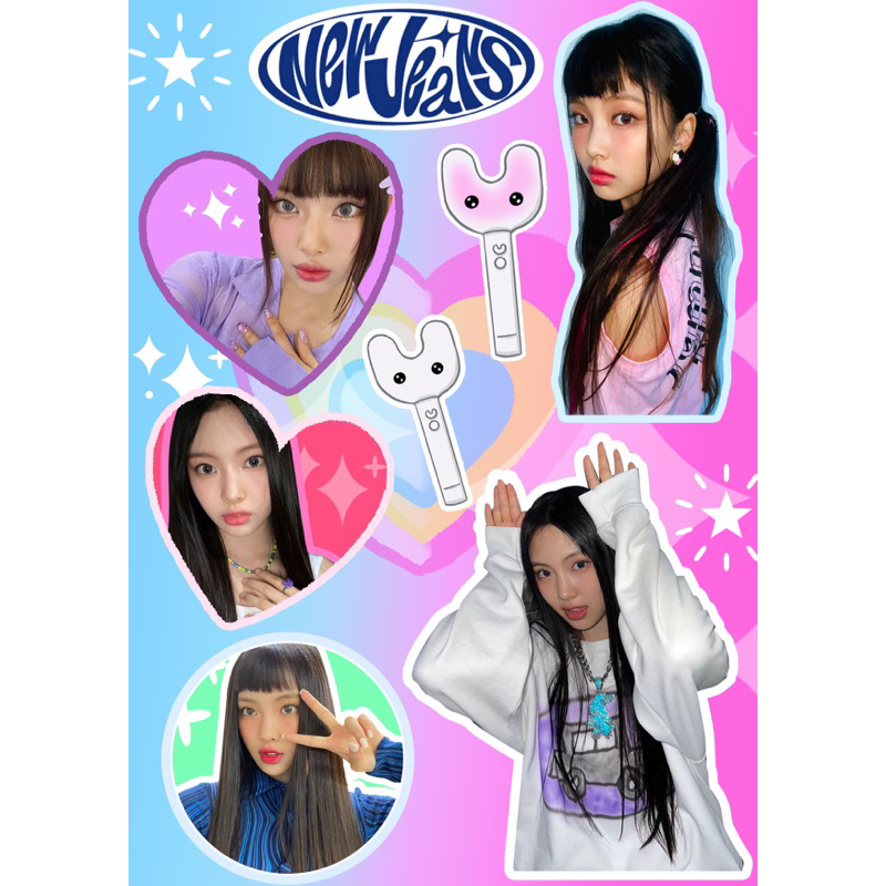 (ขั้นต่ำ4แผ่นคละได้ทั้งร้าน)new jean sticker fanmade สติ๊กเกอร์แฟนคลับ ...