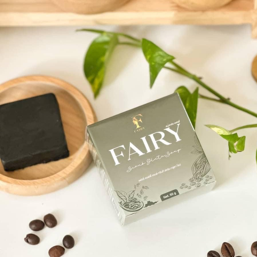 5-ก้อน-สบู่สครับแฟรรี่-fairy-scrub-gluta-soap-สครับกลูต้า-สครับเปิดผิวขาว-สครับแฟรี่-กลูต้าชาเขียว