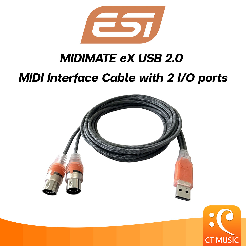 ESI MIDIMATE eX USB 2.0 MIDI Interface Cable with 2 I/O ports Shopee