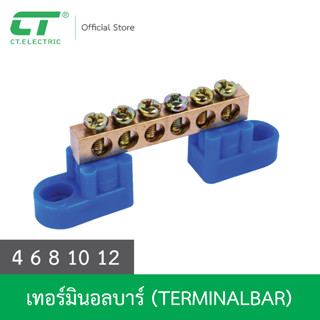 บาร์กราวด์ บัสบาร์ เทอร์มินอลต่อสายไฟ เทอร์มินอลกราวด์ ขนาด 6x9 และ 12x8 4-12 ช่อง CT ELECTRIC