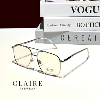 CLAIRE : (LU1) แว่นกรองแสงออกแดดเปลี่ยนสี รุ่น Luna สี Silver แว่น แว่นตา แว่นตากรองแสง