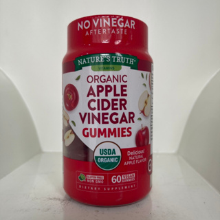 ชะลอความแก่ ช่วยระบบย่อยอาหาร Natures Truth Organic Apple Cider Vinegar Natural Apple 60 Vegan Gummies