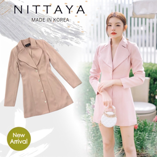 NITTAYA:เดรสสูทแขนยาว งานจริงผ้าดีเวอร์(*รบกวนเช็คสต๊อกก่อนกดสั่งซื้อ)