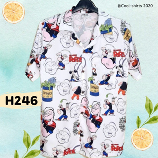 เสื้อฮาวาย พิมพ์ดิจิตอล น้องป๊อบ H246