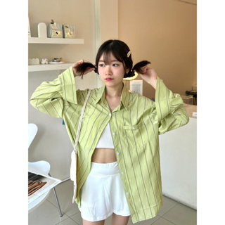 [ใส่โค้ด 𝑫𝑶𝑼𝑩𝑳𝑬𝑺𝑷𝟏𝟏 ลดทันที 15%] 🍵🧚🏻‍♂️ Bloom polo top 🧚🏻‍♂️🍵เสื้อโปโล ผ้าคอตตอนลายริ้ว