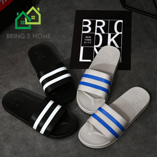 Bring2home รองเท้าแตะผู้ชายผู้หญิง ใส่ในบ้านหรือนอกบ้าน ลายทาง พร้อมส่ง