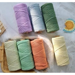 เชือกคอตตอน3มิล.cotton 3mm 100m.สำหรับงานถัก /มัดเมคราเม่(มีแกนกระดาษ)