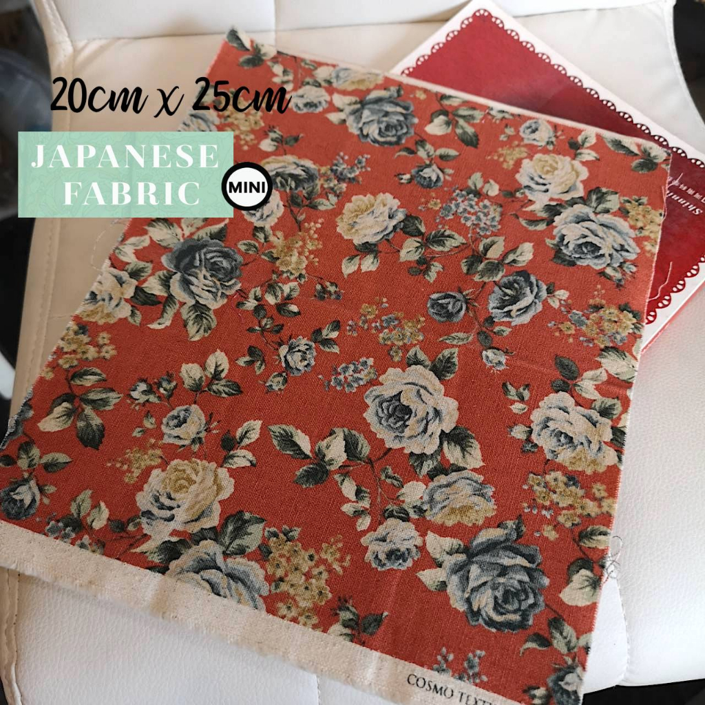 ผ้า-นำเข้าจากญี่ปุ่น-ผ้าคอตตอน-ลินิน-japanese-fabric-by-designer-ชิ้นเล็กจิ๋ว-สำหรับงานกระเป๋า-งานควิลท์-งานต่อผ้า