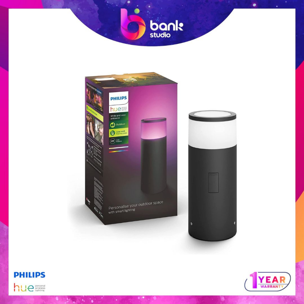 ประกันร้าน-1ปี-ไฟสวน-ไฟภายนอก-philips-hue-calla-outdoor-bollard-black