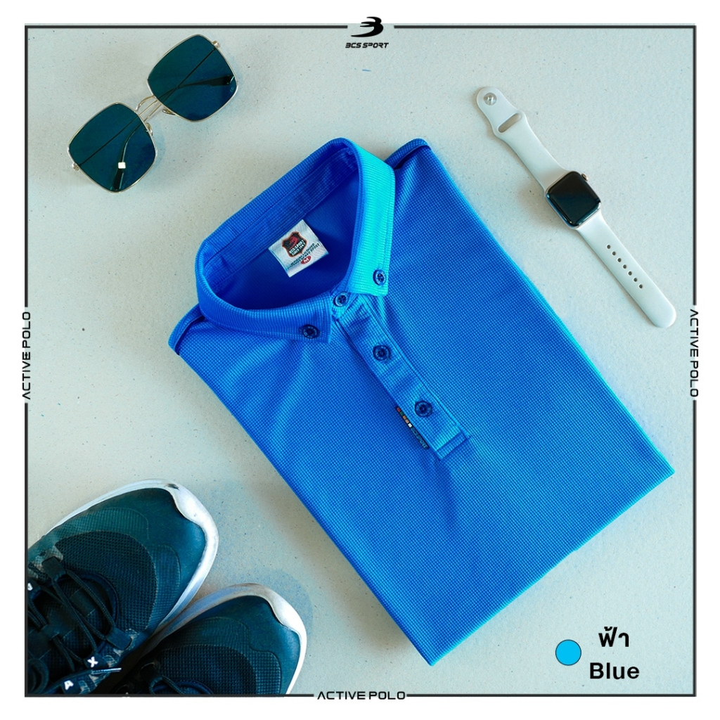 bcs-sport-เสื้อคอโปโลแขนสั้น-active-polo-สีฟ้า-มีไซส์-ss-8l-รหัส-p005-เนื้อผ้า-coolism