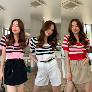 Mombu crop top - เสื้อนิตแขนสั้น 3 สี