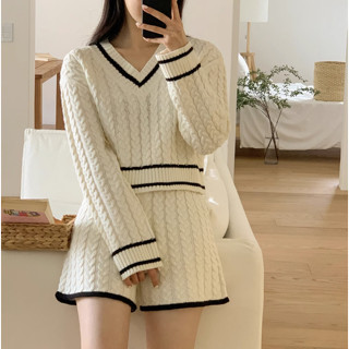 Arlet Set ชุดเข้าเซ็ทไหมพรม สไตล์เกาหลี TS1634