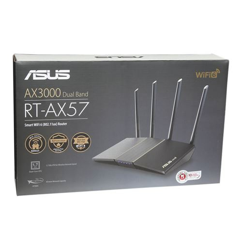 ASUS (RT-AX57) AX3000 Dual Band WiFi 6 Extendable Router Gaming