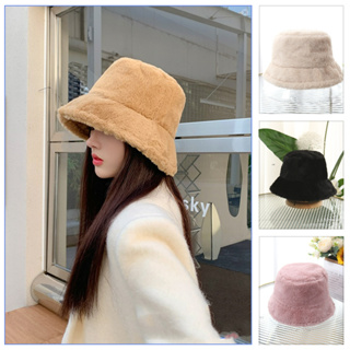 [พร้อมจัดส่ง] หมวกผู้หญิง หมวกบักเก็ต หมวกแฟชั่น 2022 เส้นรอบวงหัวใหญ่ สีทึบ อเนกประสงค์ ครอบคลุมใบหน้าของคุณ กระต่าย ผู้หญิง เวอร์ชั่นเกาหลี ฤดูหนาว อุ่น ฤดูหนาว SM2298