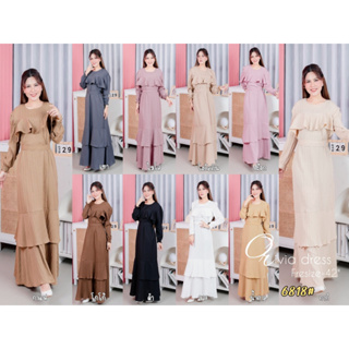 ชุดเดรส รุ่น 6818 OLIVIE DRESS ระบายอก