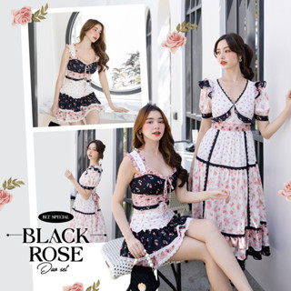 SP26/SP27 BLT SPECIAL เซ็ทกระโปรงสั้นและเดรสยาวโทนสี Pink, White & Black