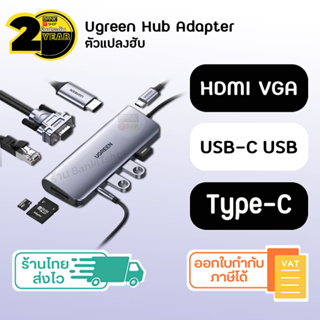 (ประกัน 2 ปี) Ugreen 10in1 [SKU284] สายแปลง Hub Type C 4K แท้ ตัวเพิ่มช่อง สายต่อคอม อุปกรณ์คอมพิวเตอร์ HDMI USB C