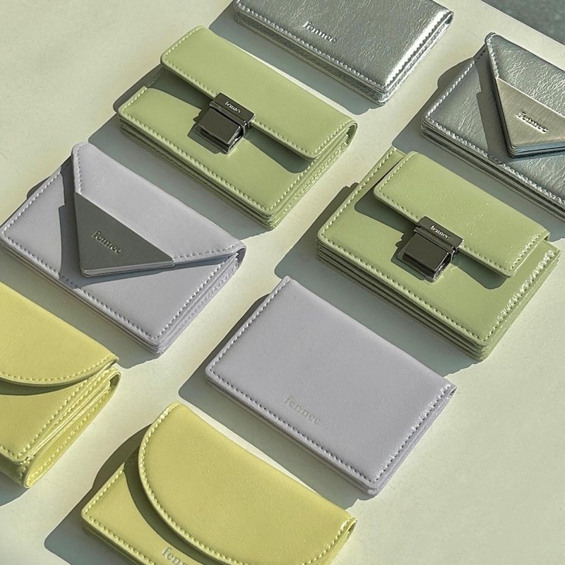พรีออเดอร์-fennec-crinkle-triangle-accordion-pocket-กระเป๋าตังค์-บัตร-การ์ด-เหรียญ-จากเกาหลี