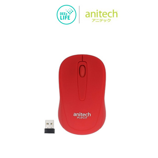 [มีประกัน] Anitech แอนิเทค Wireless optical mouse เม้าส์ไร้สาย รุ่น W221 สีแดง