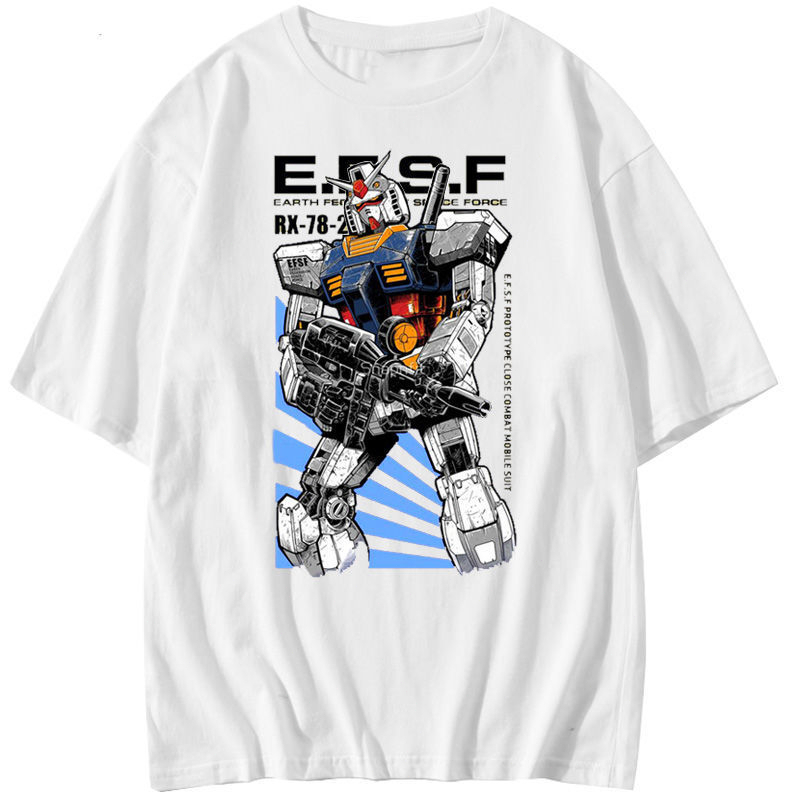 gundam-แฟชั่น-คลาสสิกunisex-อนิเมะโมบิลสูทกันดั้ม-ผ้าฝ้ายเสื้อยืดแขนสั้น-สำหรับชายยูนิคอร์นในสไตล์ล่าสุด