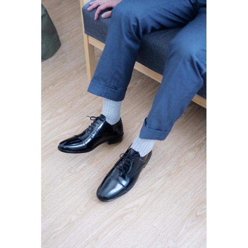 ภาพสินค้าcaptoe oxford black semi premium รองเท้าแบบผูกเชือกออคฟอด จากร้าน bagtashh บน Shopee ภาพที่ 7