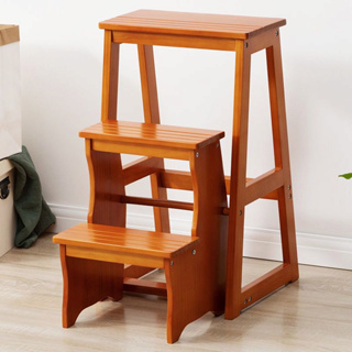 【ปรับได้ 2 รูปแบบ】เก้าอี้ + บันได ใช้ได้กับหลายสถานที่ ประหยัดพื้นที่ ทนทาน ผลิตภัณฑ์ที่ทำจากไม้ไผ่คุณภาพสูง