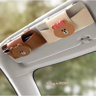 กล่องเก็บแว่น ใช้หนีบกับแผ่นบังแดดในรถ ไลน์เฟรนด์ ของใช้ในรถ