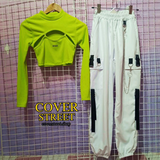 🖤coverstreet🤍 ชุดเต้นโคฟ​ เสื้อเต้นcover​​ ชุด​coverdance​ ชุดเต้นเกาหลี​ ชุดเต้นblackpink เสื้อครอป กางเกงสตรีท