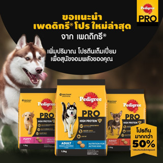 PEDIGREE Pro 8kg /10kg เพดดิกรี โปร สูตร ไฮ โปรตีน - อาหารสุนัขแบบแห้ง อาหารสุนัขสำหรับสุนัขโตพันธุ์กลางและใหญ่