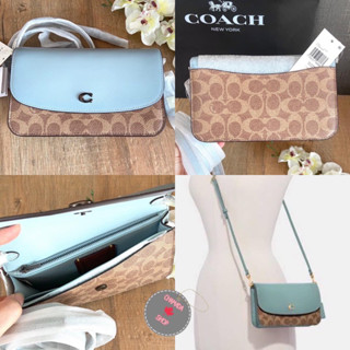 Coach Canvas V5/TAN AQUA แท้💯