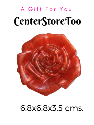 ที่ทับกระดาษลายดอกกุหลาบสีแดงไวน์ (rose paperweight)