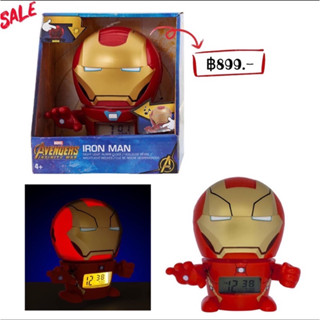 นาฬิกาปลุก มีไฟ มีเสียงของแท้ BulbBotz™ Night Light Alarm Clock (5.5 inch) ลาย Iron man