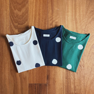 polka dot cat t-shirt / เสื้อยืดแขนสั้น ลายจุดแมว