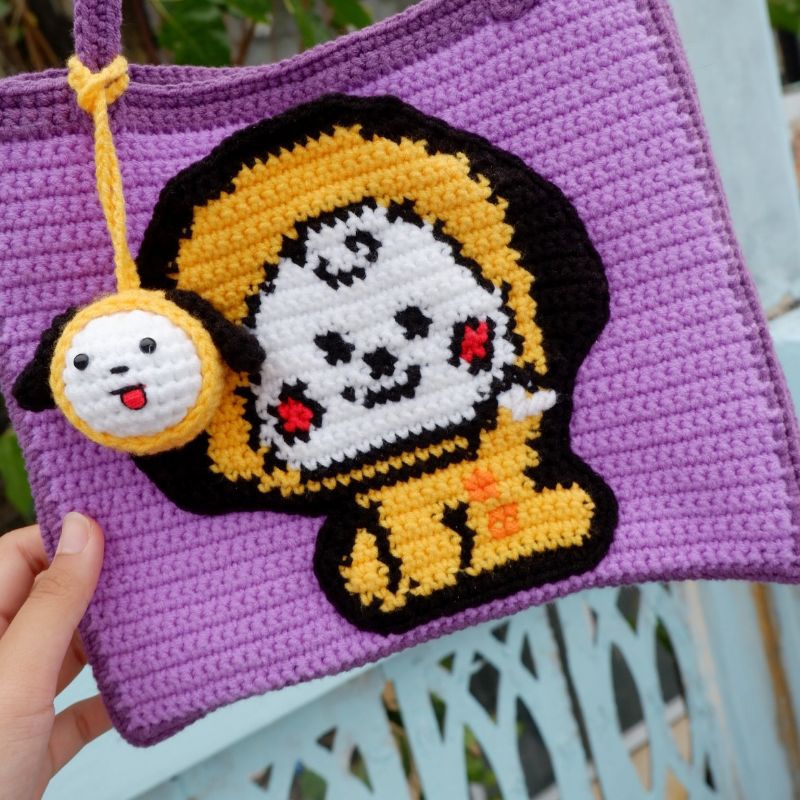 chimmy-bag-กระเป๋าถักไหมพรมลาย-chimmy