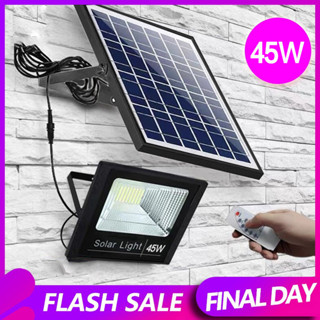 500W ไฟโซล่าเซลล์ solar cell กันน้ำ กันฟ้าผ่า โซล่า แสงสีขาว ไฟถนน ไฟโซลาเซลล์ เซ็นเซอร์ พร้อมรีโ