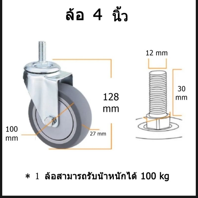 ล้อรถเข็น-ล้อรถเบเกอรี่-ล้อรถอเนกประสงค์-ล้อยาง-tpr